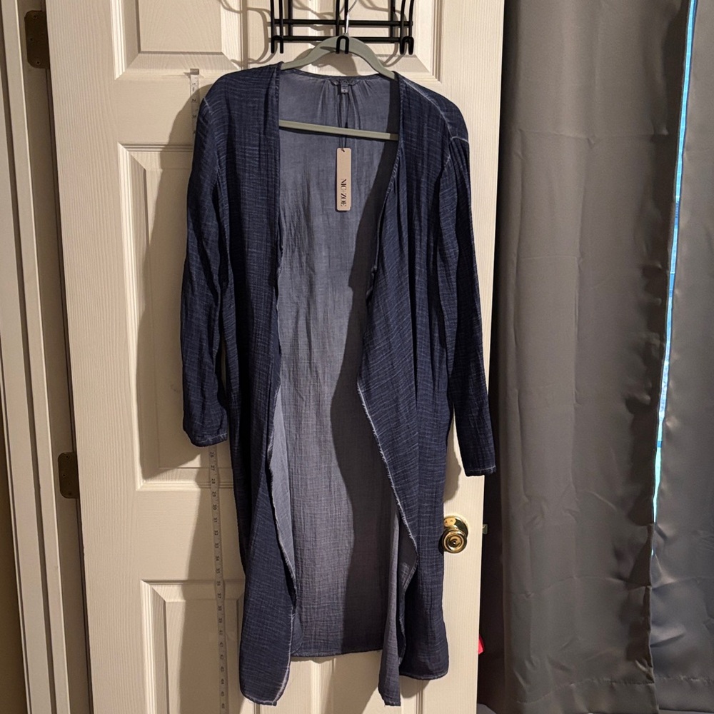 NIC+ZOE Woman’s Deep Blue Open Cardigan